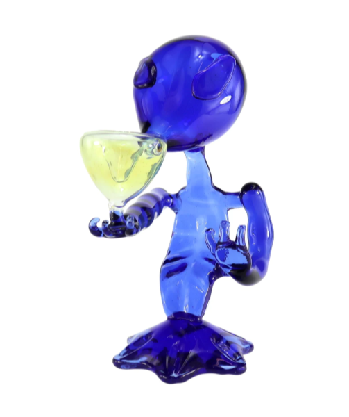 Super Heroes Glaspfeife Alien blau